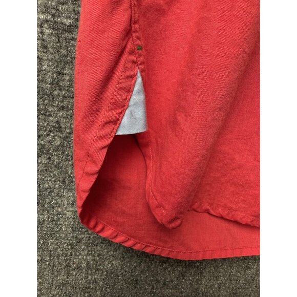 Tommy Hilfiger Men’s Red Short Sleeve Button Up Shirt Size L Cotton Casual Colla - Picture 6 of 10